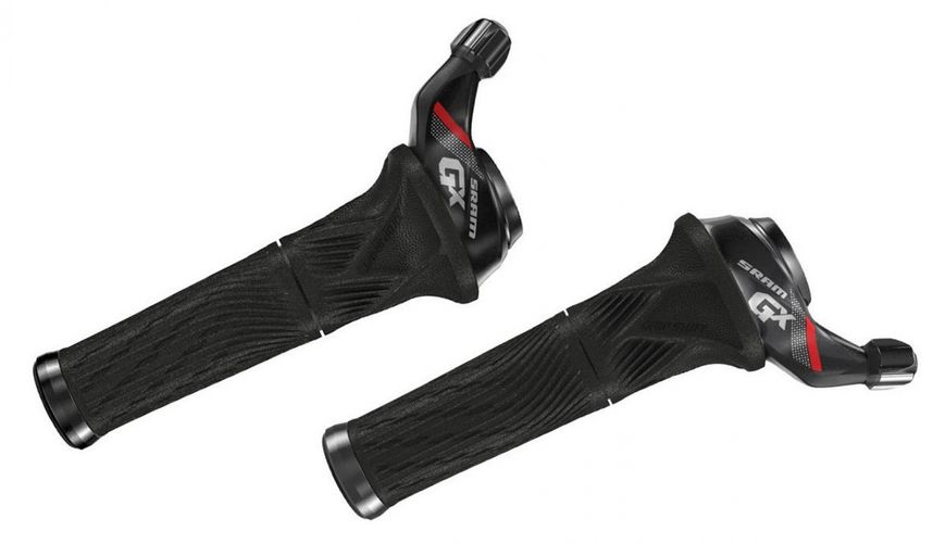 Манетки-грипшифт SRAM GX Grip Shift левая+правая (комплект) 2x11 скоростей черный/красный 00.7018.207.003 фото
