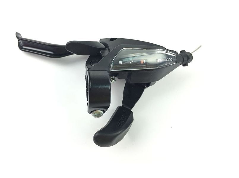 Тормозная ручка / Шифтер (моноблок) Shimano Altus ST-EF500 левая 3 скорости + тросик черный (OEM) ASTEF5002LSBL фото