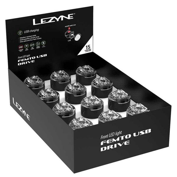 Свет передний Lezyne LED FEMTO USB DRIVE BOX SET FRONT черный 4712806 003586 фото