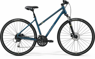 Велосипед женский городской MERIDA CROSSWAY 100,S(L) (47L),TEAL-BLUE(SILVER/LIME) A62211A 01278 фото