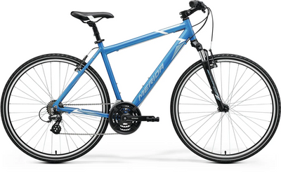 Велосипед MERIDA CROSSWAY 10-V,L(55),BLUE(STEEL BLUE/WHITE) A62211A 01759 фото